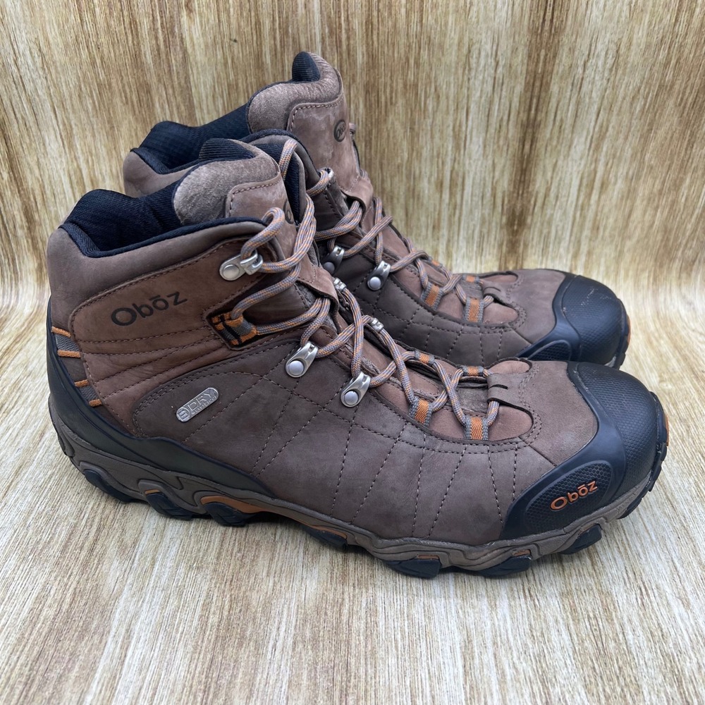 Oboz Bridger Mid B-DRY Hiking Boots Men's Size 14 Brown Waterproof Leather 22101